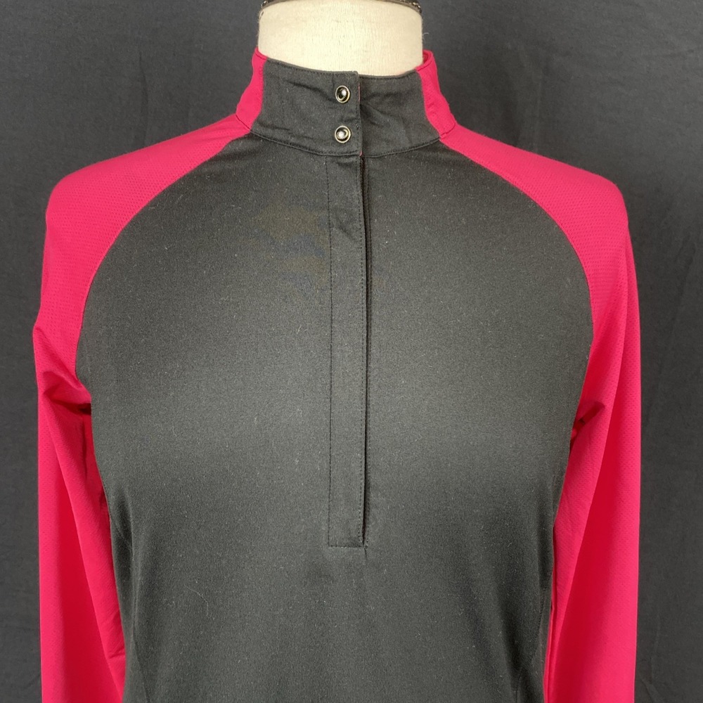 Zero Restriction Women's Pullover 1/4 Zip‎ Small Black Mock Neck Athletic Top